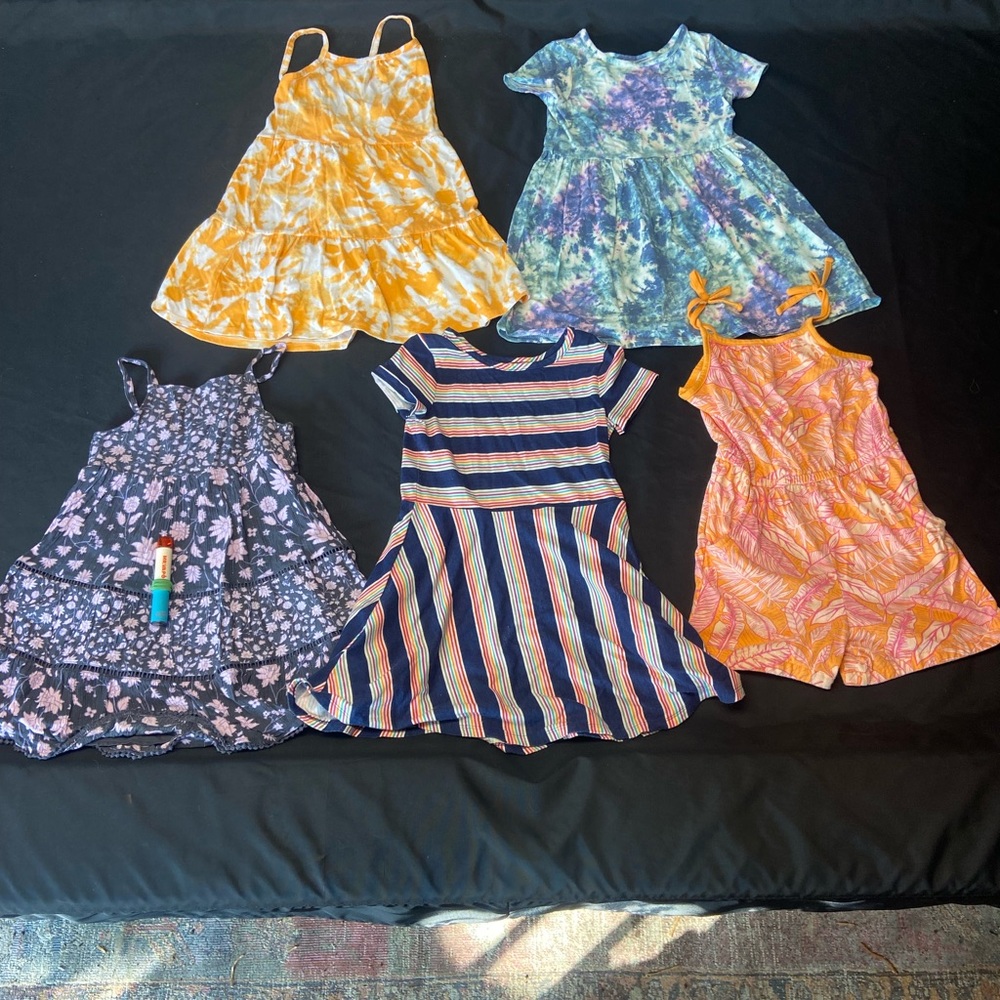 Lot of 5 girls spring summer dresses Cat & Jack size 5T